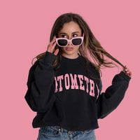 OPTOMETRY - oversized crewneck sweater (vintage black and pink)