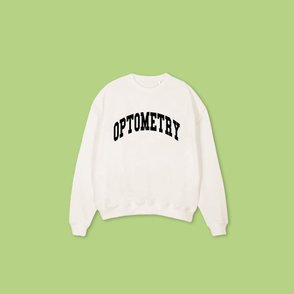 OPTOMETRY - oversized crewneck sweater (off white and black)