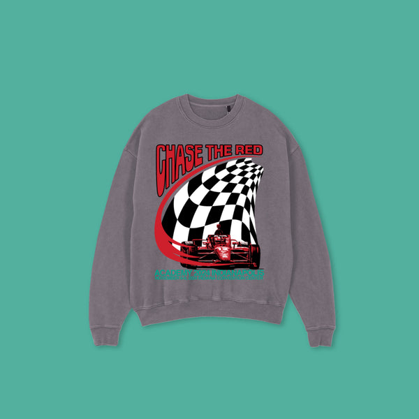 CHASE THE RED - oversized crewneck sweater (grey)