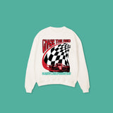 CHASE THE RED - oversized crewneck sweater (off white)