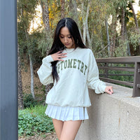 OPTOMETRY - oversized crewneck sweater (off white and olive green)