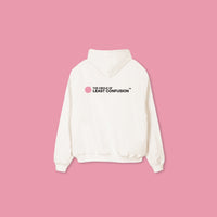 LOGO - oversized hoodie sweater (off white and pink)