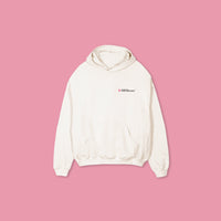 LOGO - oversized hoodie sweater (off white and pink)