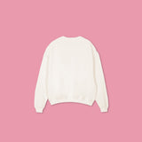 OPTOMETRY - oversized crewneck sweater (off white and pink)