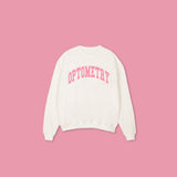 OPTOMETRY - oversized crewneck sweater (off white and pink)