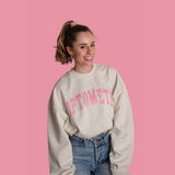 OPTOMETRY - oversized crewneck sweater (off white and pink)